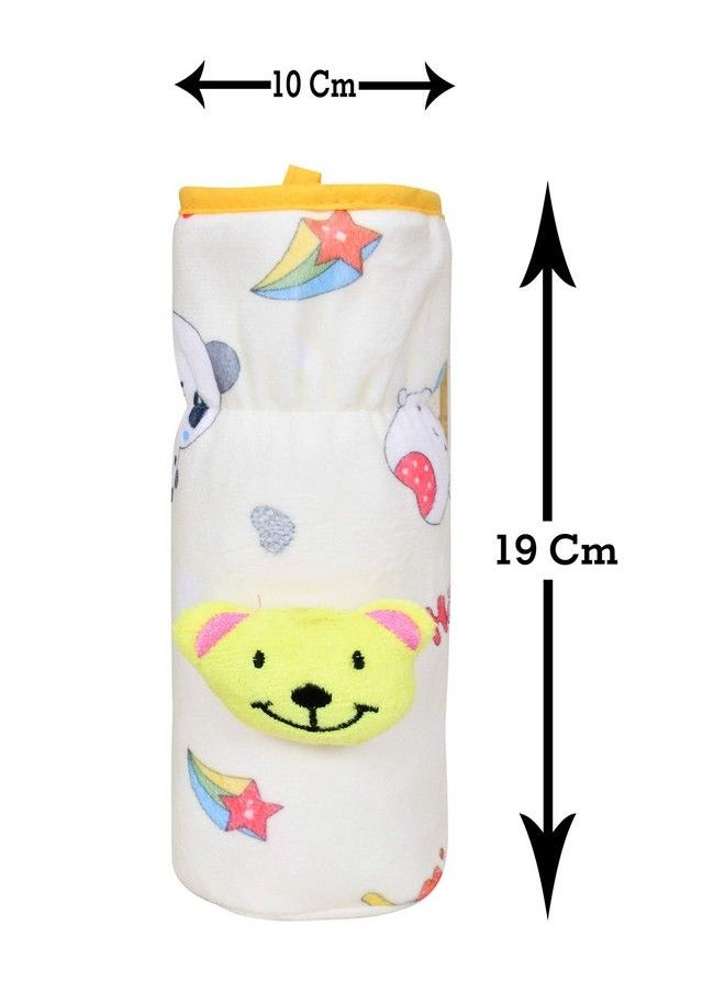 The Little Lookers Soft Plush Stretchable Baby Feeding Bottle Cover With Easy To Hold Strap ; Cute Animated Overall Print Pack Of 3 (Multicolor Narrow Neck 240Ml 8Oz)  - Image 4