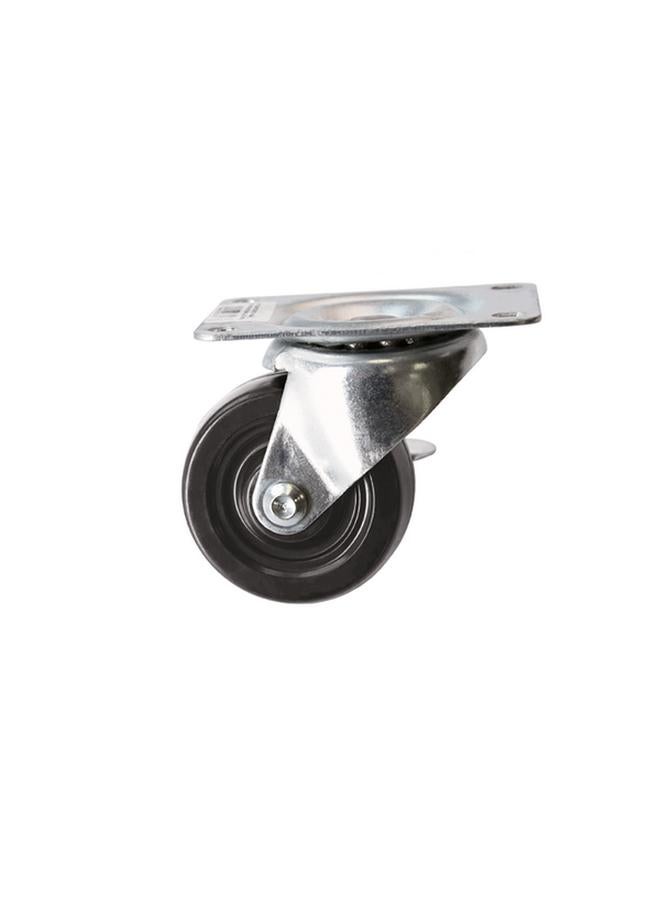 ACE Plate Type Swivel Caster with Brake Silver and Black 3inch 31-30100000-22100CS1 - Image 1