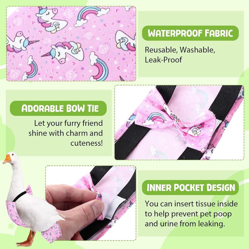 SilTriangle 8 Pcs Chicken Diapers Bird Diaper Reusable Duck Diapers Waterproof and Adjustable Chicken Accessories Poultry(L) - Image 3