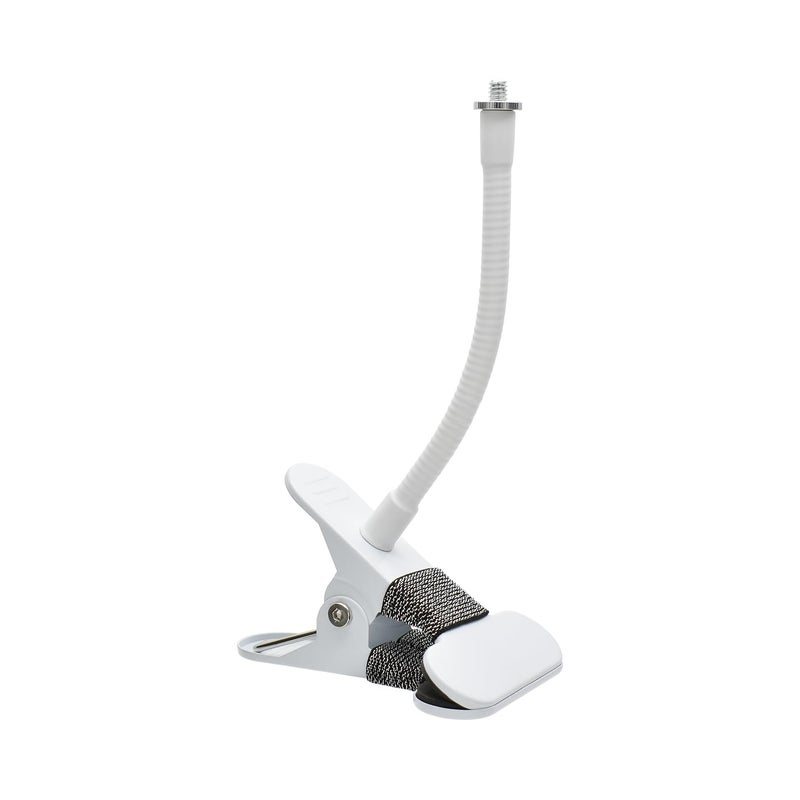 Holicfun Clip Mount for Ring, Blink, Eufy, Google Nest, Wyze, and Arlo Indoor Outdoor Cameras, 15cm Gooseneck Arm, Flexible Adjustment, Strong Clamp, White - Image 1
