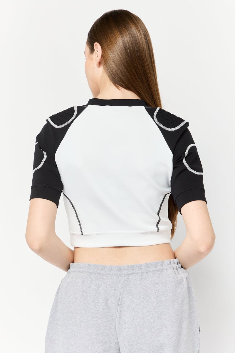 STELLA MCCARTNEY Women Band Collar Short Sleeve Brand Logo T-Shirt, Multicolor  - Image 4