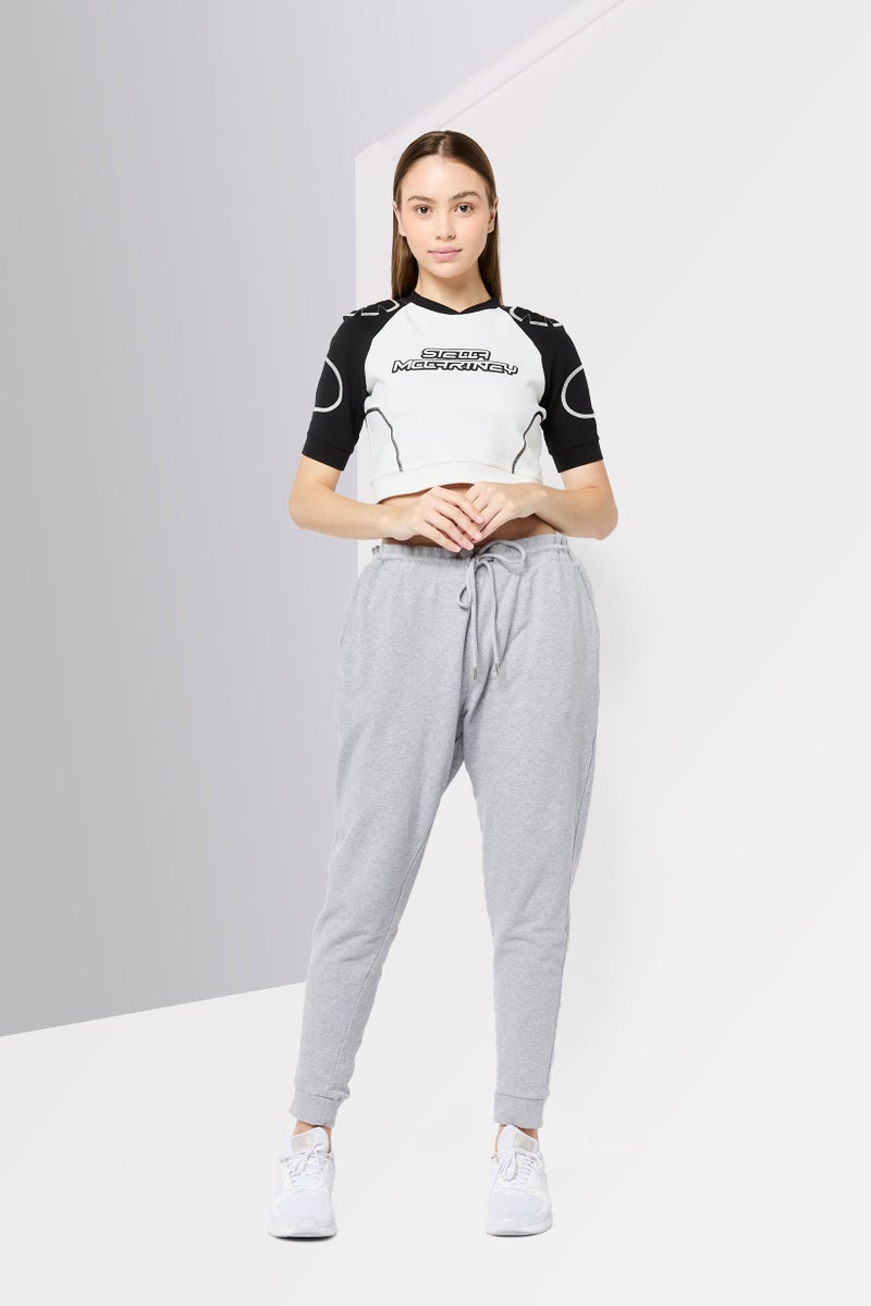 STELLA MCCARTNEY Women Band Collar Short Sleeve Brand Logo T-Shirt, Multicolor  - Image 2