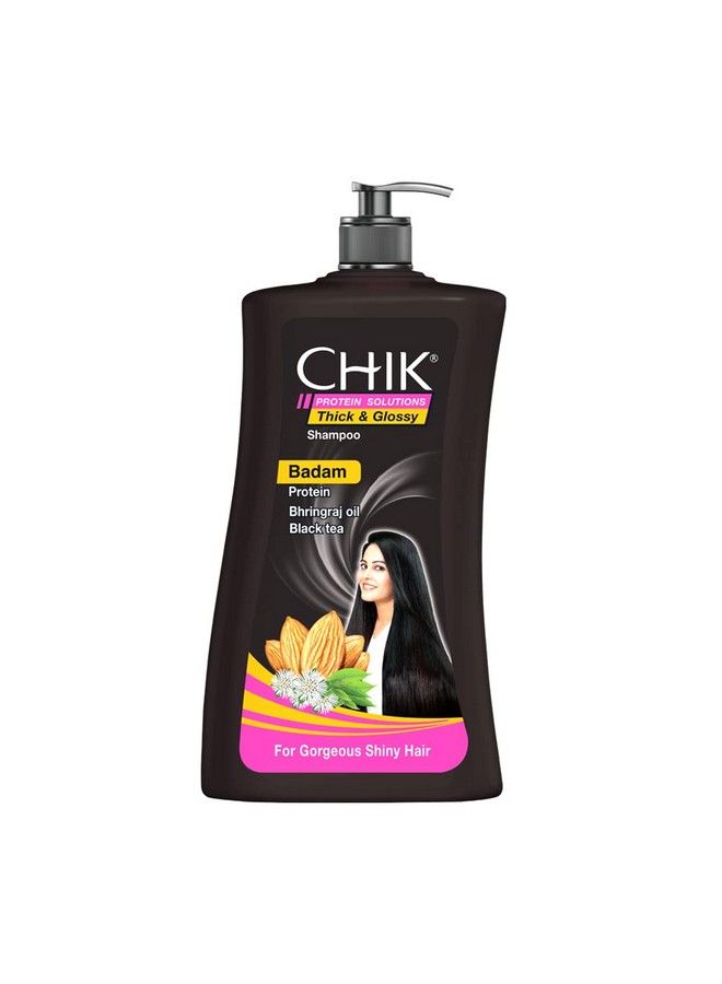 Chik Protein Solution Thick And Glossy Shampoo With The Goodness Of Badam Protein Bhringraj Oil And Black Tea For Gorgeous Shiny Hair For Men & Women1L - Image 2