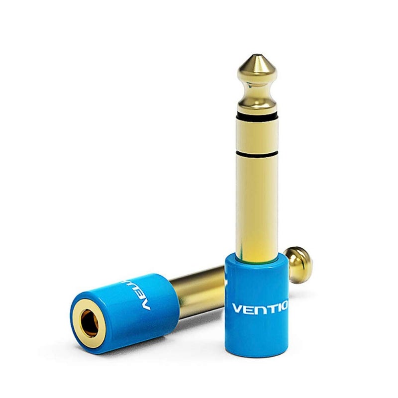 فينشن مح��ل ستيريو Vention VaB-S01-L ذكر 6.35 مم إلى أنثى 3.5 مم عبوة مزدوجة، مقبس ذكر 1/4 بوصة إلى مقبس ستيريو أنثى 1/8 بوصة محول إضافي للسماعات وميكروفون ومضخم ومزج - Image 1