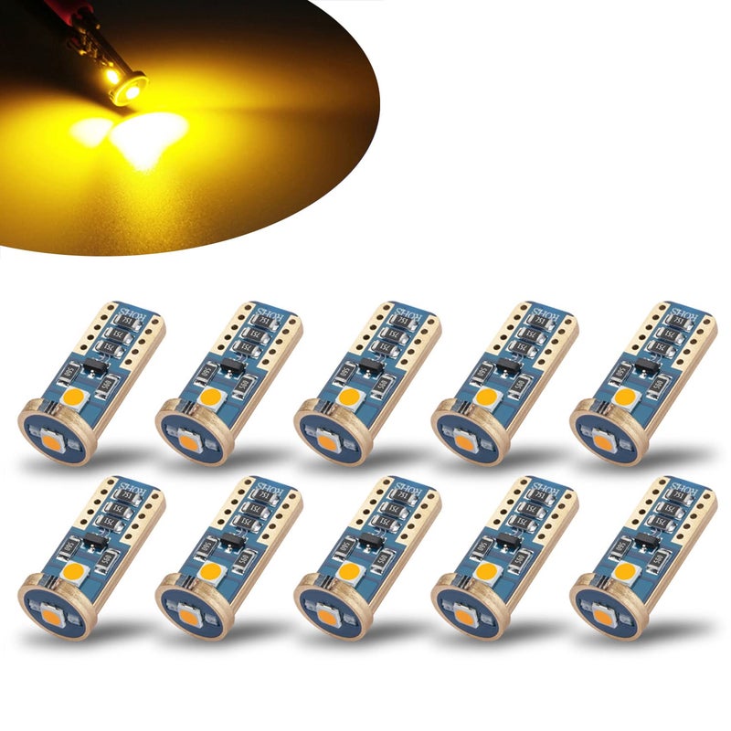 iBrightstar Extremely Bright Wedge T10 168 194 LED Bulbs for Car Interior Dome Map Door Courtesy License Plate Lights Amber