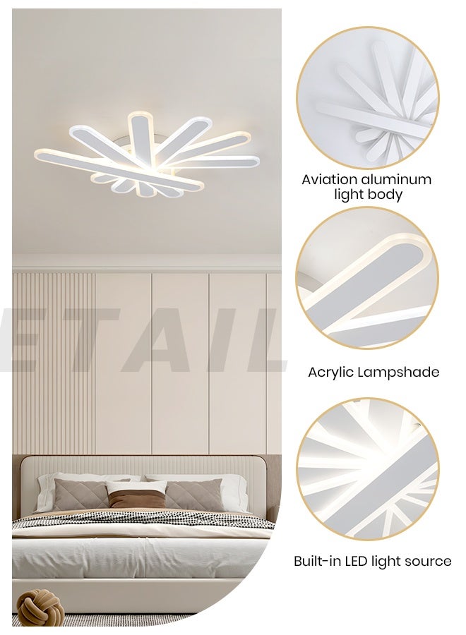 YATAI LIGHTING YATAI Modern Square White LED Semi-Flush Ceiling Light, 40–60W Dimmable Fixture with Remote, 3000K–6000K Color Temp, Modern Acrylic Light for Bedroom, Living Room, Library,50x50cm - Image 4