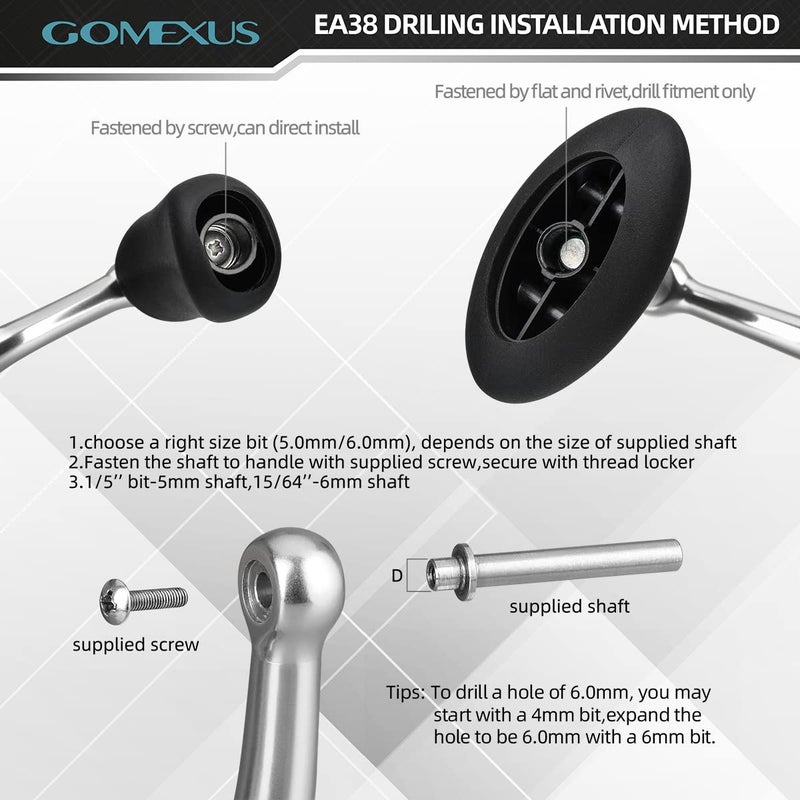 GOMEXUS Power Knob Compatible for Shimano Stella FJ 1000-5000 Biomaster 1000-5000 Nasci Daiwa 17 Exceler 2004-4000 16 Blast 3500-4000 Spinning Reel Handle Round Knob Direct Fitment 38mm - Image 4