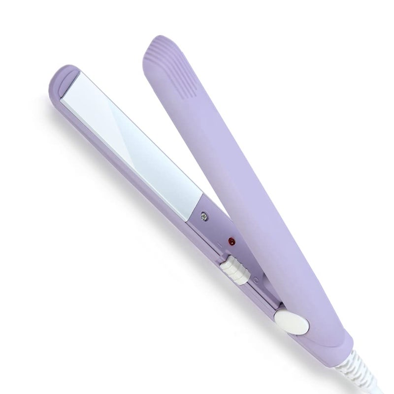 Hair Straightener 2 in 1 Mini Ceramic Tourmaline Flat Iron for Pixie Cut AntiFrizz for All Hair Types 4 Colors OptionalPurple US