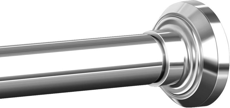 ENJOYBASICS Shower Curtain Rod 33 to 72 Inches, 1 Inch Stainless Steel Adjustable Spring Tension Rods No Drill for Bathroom, Closet, Window, Room Divider, Never Rust, Non Slip, Chrome - Image 1