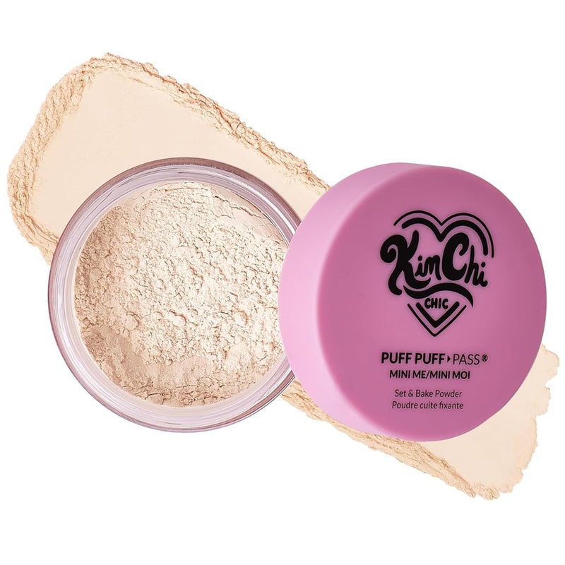 Kimchi Chic KimChiChic Beauty Mini Me Puff Puff Pass Set and Bake Setting Powder for Makeup, Soft Natural Face Makeup for Uneven Skin Tone, 0.17oz, 02 Banana - Image 1