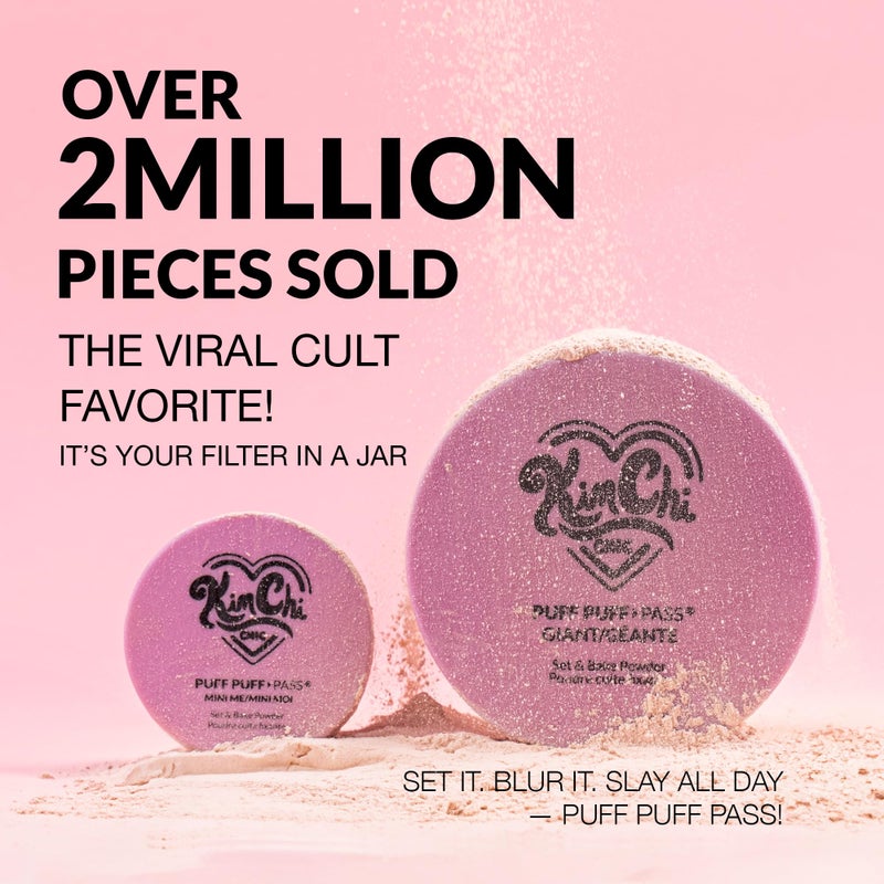 Kimchi Chic KimChiChic Beauty Mini Me Puff Puff Pass Set and Bake Setting Powder for Makeup, Soft Natural Face Makeup for Uneven Skin Tone, 0.17oz, 02 Banana - Image 3