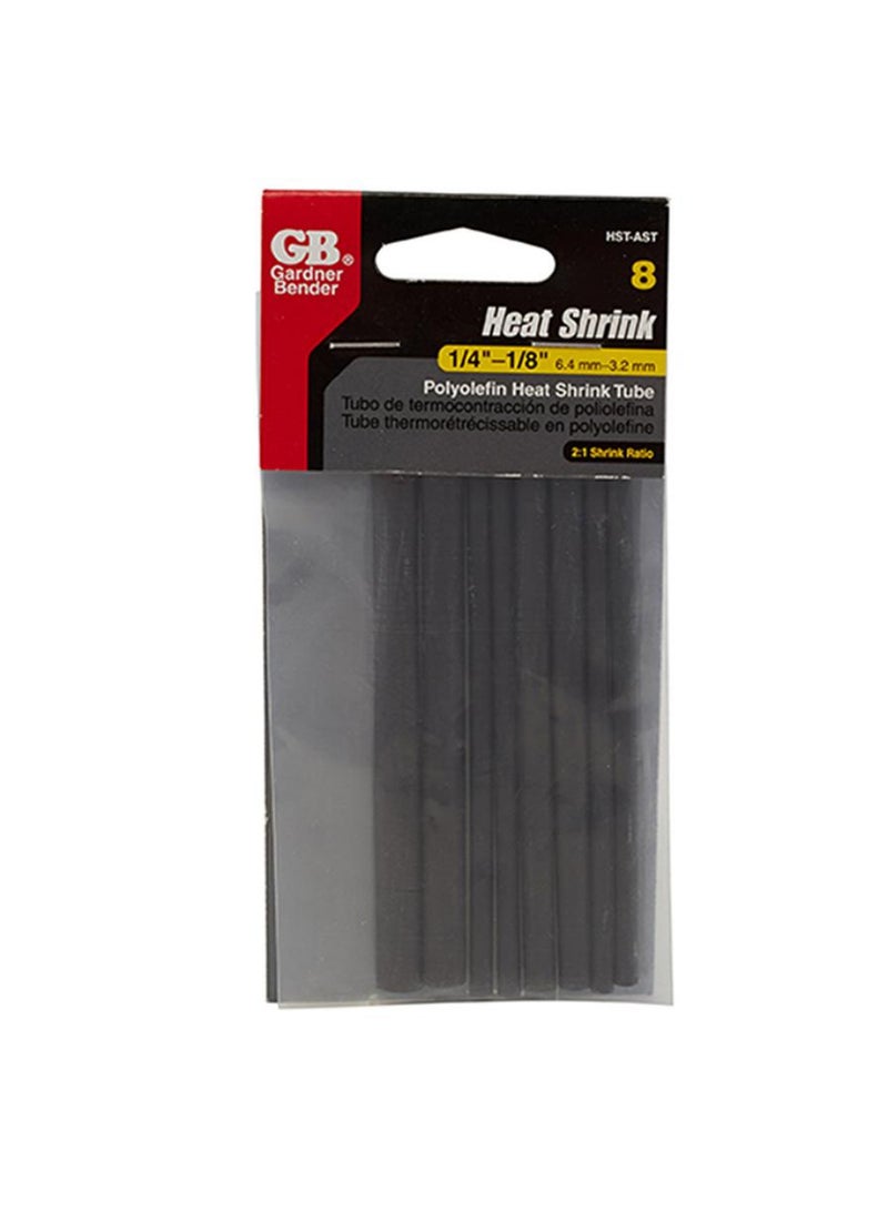 Gardner Bender GB Gardner Bender Heat Shrink Tubing Black Set Pack Of 8