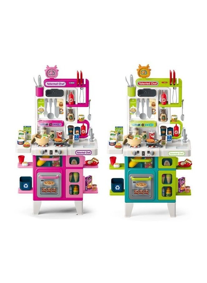Kids Kitchen Toy Set – 104-Piece Pretend Play Food & Accessories – Large Size 54x22x101 cm – Indoor Play Sink with Lights & Steam Sounds – Realistic Cooking Fun for Toddlers – Valuable Gift - Image 1