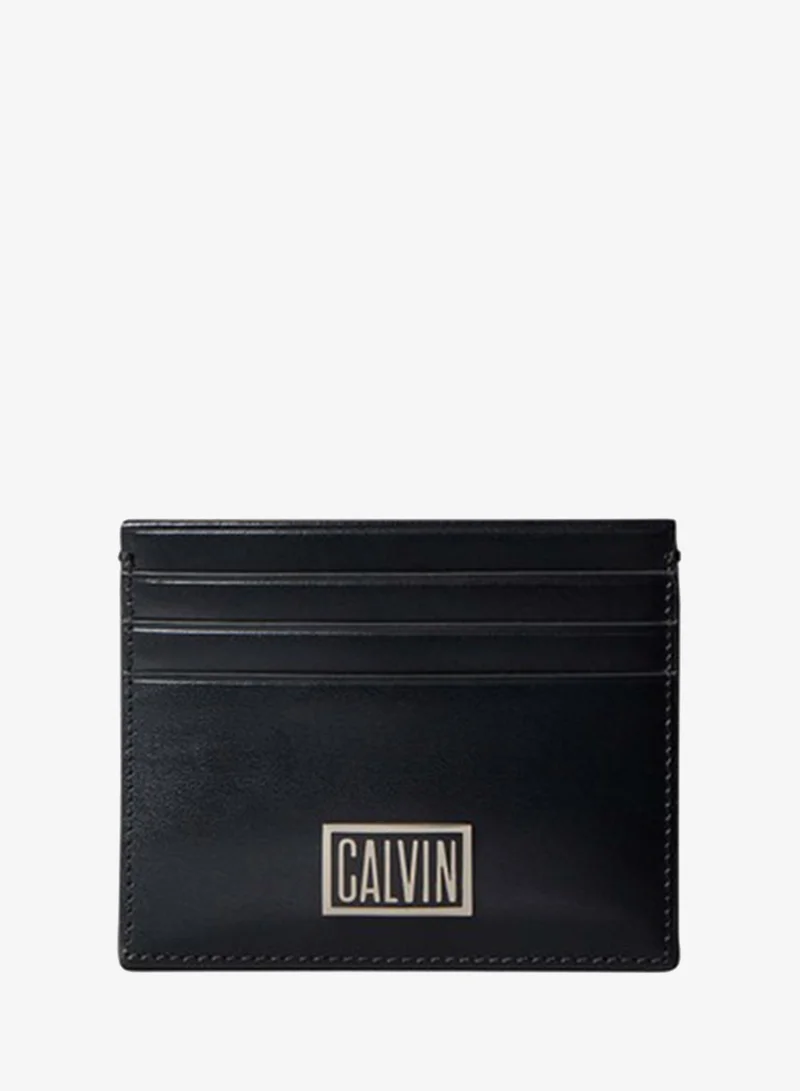 Calvin Klein Logo Plaque Leather Cardholder