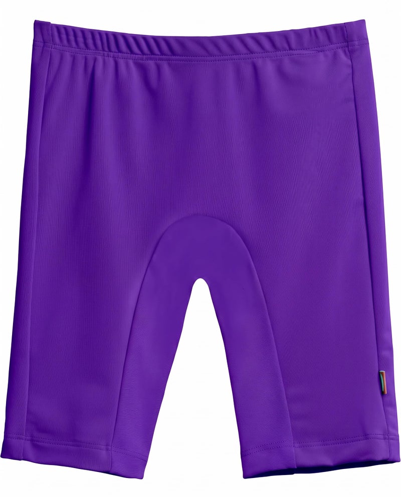 City Threads Girls and Boys Swim Jammers UPF 50+ Made in USA, Kids Swim Shorts for Team Practice and More (Purple, 12) - Image 4