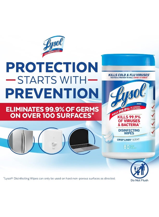 Lysol Disinfecting Wipes, Crisp Linen, 80ct, Packaging May Vary - Image 4