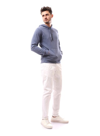 Slip On Solid Comfy Hoodie_Blue