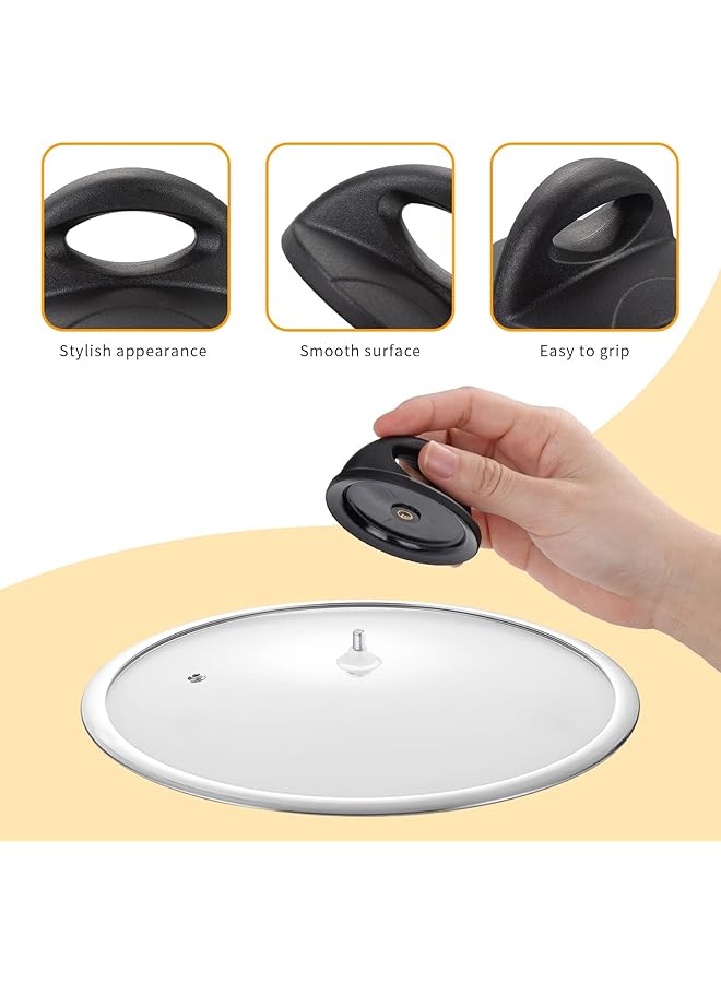 إكسفور مقبض بديل لغطاء الوعاء العالمي، مقابض أغطية زجاجية لحمل أغطية أواني الطهي في المطبخ، 4 قطع من الباكليت مع برغي للأواني والمقالي والمقالي - Image 3