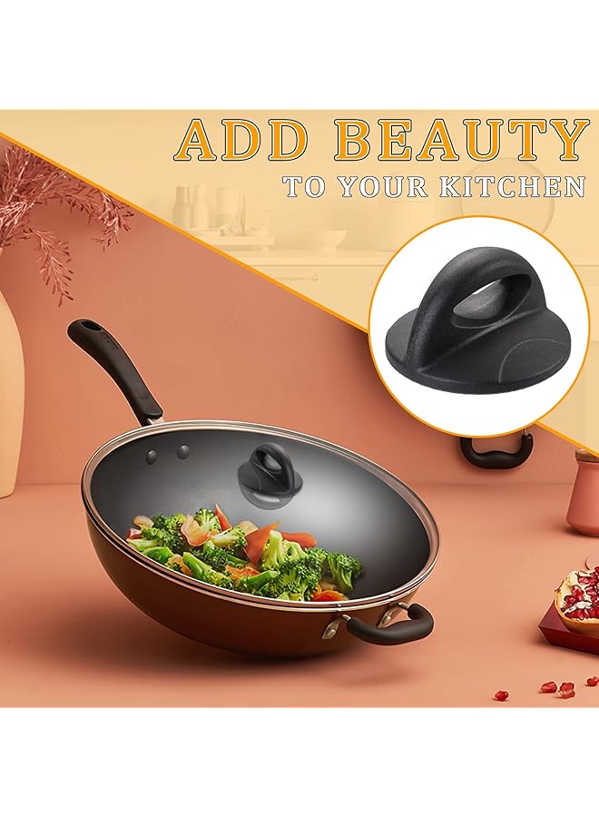 إكسفور مقبض بديل لغطاء الوعاء العالمي، مقابض أغطية زجاجية لحمل أغطية أواني الطهي في المطبخ، 4 قطع من الباكليت مع برغي للأواني والمقالي والمقالي - Image 5