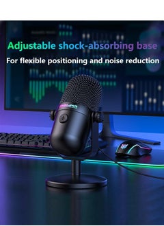 onikuma Compact Condenser Microphone, Precision Supercardioid Pickup Pattern, Professional Recording Quality, Compact Construction, Shockproof   Black  - Image 3