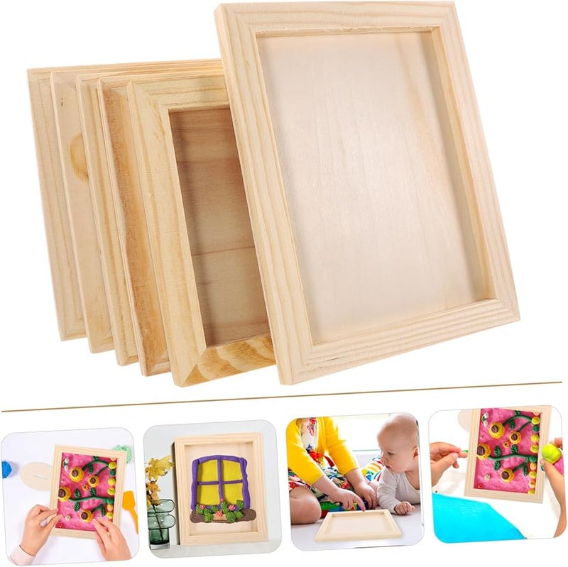 Hemoton 6 Pack Blank Picture Frames For Kids Clay Painting Crafts 4x6 Inch - Image 4