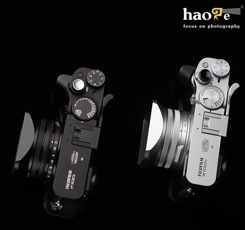 Haoge غطاء عدسة معدني مربع Haoge LH-X200S مع حلقة محول 49 مم غطاء معدني لكاميرا فوجي فيلم X100VI x-100vi ملحقات كاميرا فوجي فضي - Image 4