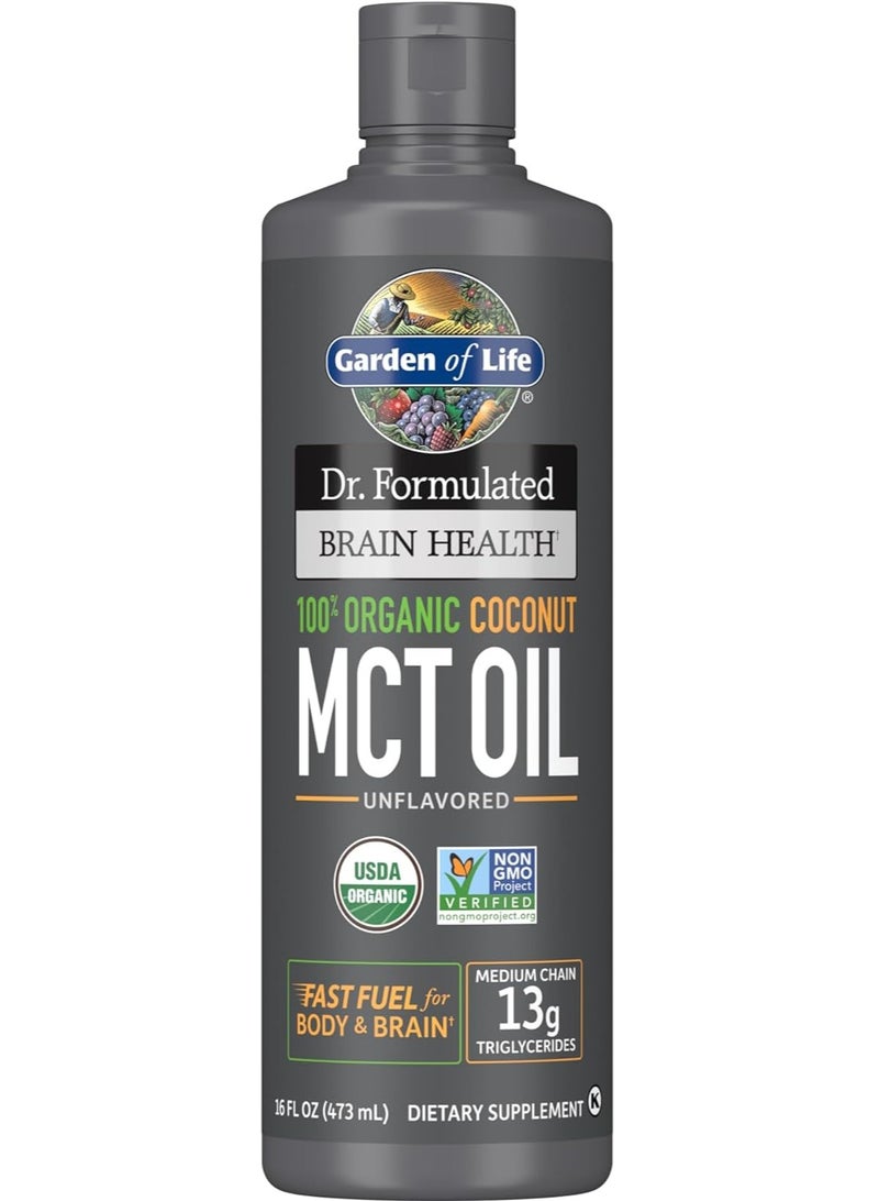 جاردن أوف لايف د. فورموليتر لصحة الدماغ – زيت MCT من جوز الهند العضوي بنسبة 100%، حجم 16 أونصة سائلة، بدون نكهة، يحتوي على 13 غرام من MCTs، مناسب لحمية الكيتو والباليو، وقود للجسم والدماغ، معتمد غير معدل وراثياً، نباتي وخالٍ من الغلوتين، وخالٍ من الهكسان.      Ask ChatGPT - Image 1
