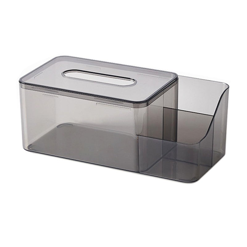 Gray Multifunctional Desk Organizer With Tissue Box Holder And Remote Control Storage For Office Living Room Kitchen - Image 2