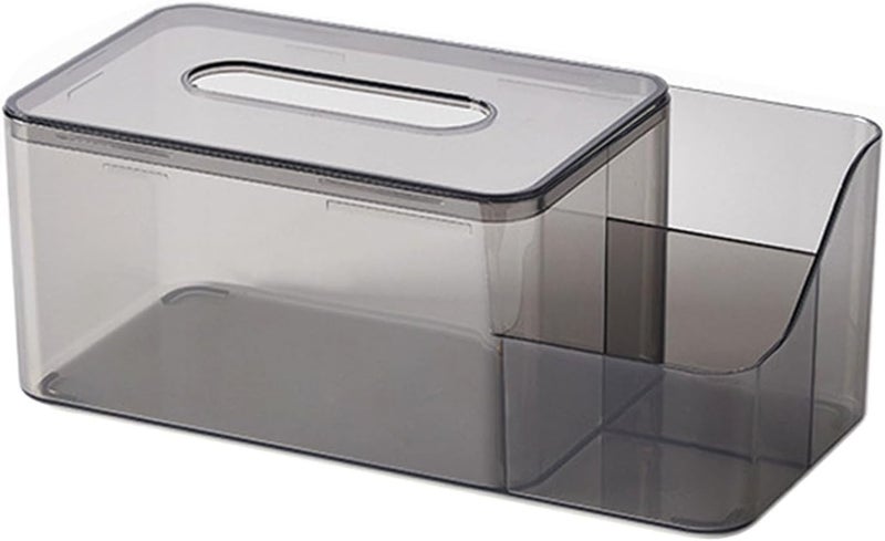 Gray Multifunctional Desk Organizer With Tissue Box Holder And Remote Control Storage For Office Living Room Kitchen - Image 1