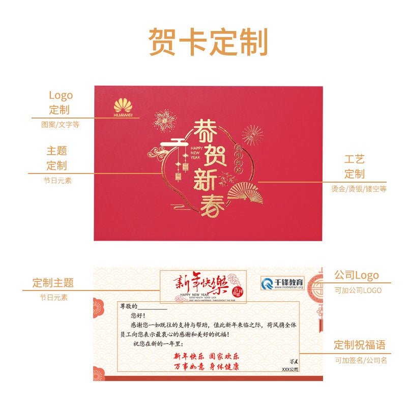 Creative New Year'S Greeting Card For The Year Of The Horse, 3D New Year'S Greeting Card With Gold Stamping, Spring Festival Company Employee Blessing And Gratitude Small Card - Image 5