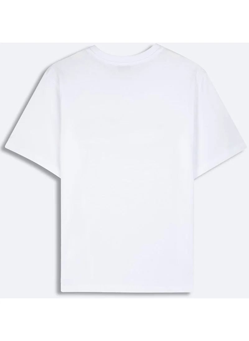 ال تي بي Slogan Printed Short Sleeve White T-Shirt