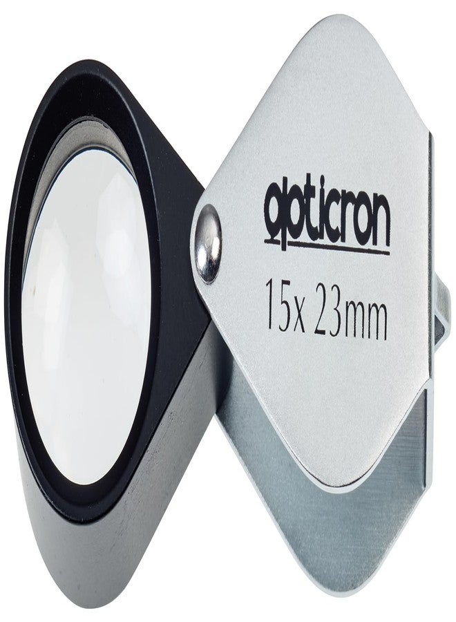 Opticron Folding Metal Loupe Magnifier 15x 23mm (0.9") - Image 1