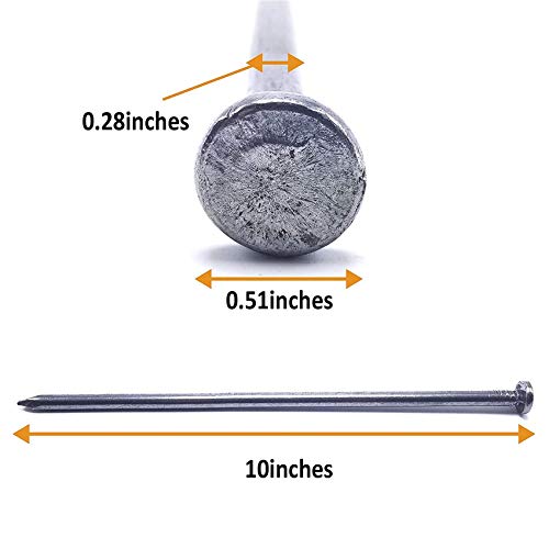 WOCHOLL Landscape Stakes Metal Landscape Edging Anchoring Spikes, 10-Inch Length 50 Count, for Artificial Turf Stakes, Paver Edging, Weed Barrier, Timber, Carpentry, Tent and More - Image 2