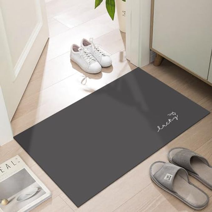 LYGLIGH Ultra Thin Door Mat Indoor Entrance, 1/10 in Thin Door Mats for Inside Entry, Non-Slip Rubber Backing Washable Doormat, Fade Resistant, Absorbent, Low Profile Dirt Trapper, 24"X16", Black - Image 4