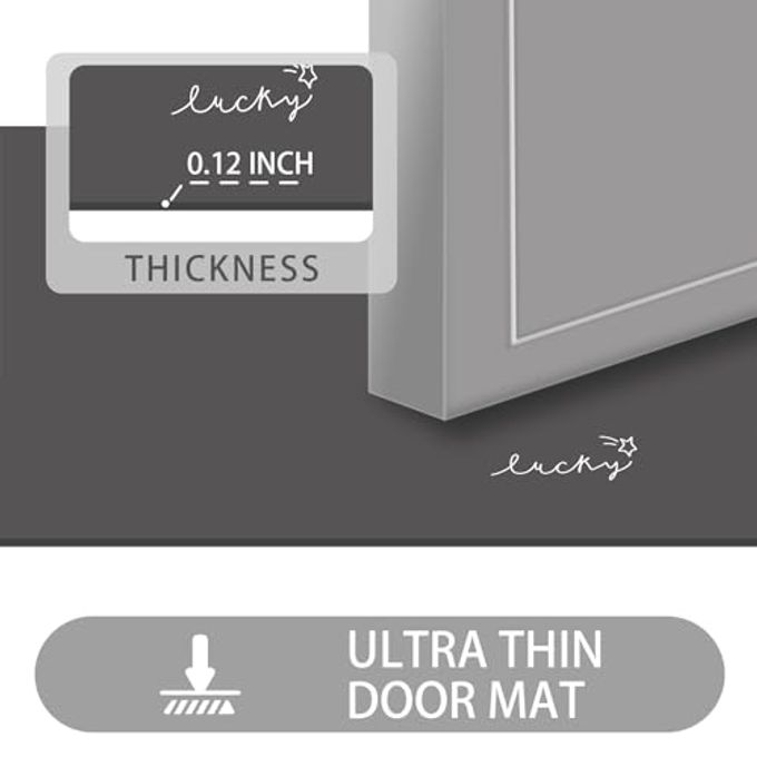 LYGLIGH Ultra Thin Door Mat Indoor Entrance, 1/10 in Thin Door Mats for Inside Entry, Non-Slip Rubber Backing Washable Doormat, Fade Resistant, Absorbent, Low Profile Dirt Trapper, 24"X16", Black - Image 5