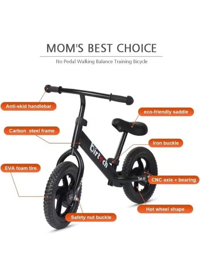 Toddler Balance Bike 2 Year Old, Age 24 Months to 5 Years Old, Steady Balancing, Lightweight Toddler Bike, No Pedal Bikes, Gift Bike for 2-3 Boys Girls（Black）