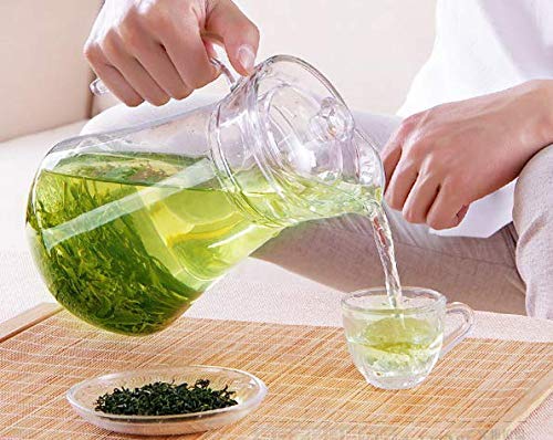 Larynx Glass Juice Water and Beverages Carafe with lid Pitcher for ice Tea mocktails Margarita Whiskey Beer 1100ml - Image 2