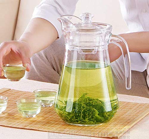 Larynx Glass Juice Water and Beverages Carafe with lid Pitcher for ice Tea mocktails Margarita Whiskey Beer 1100ml - Image 1