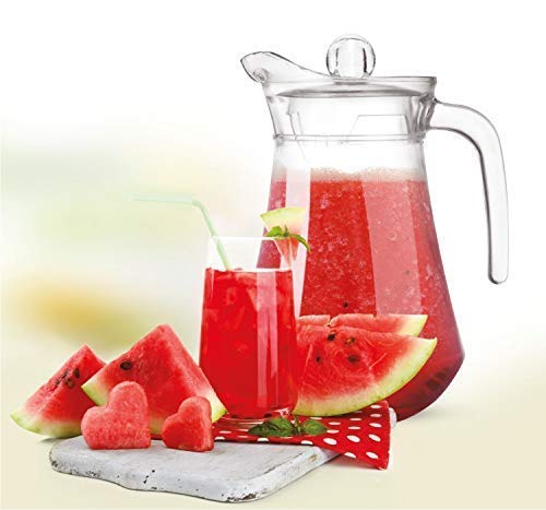 Larynx Glass Juice Water and Beverages Carafe with lid Pitcher for ice Tea mocktails Margarita Whiskey Beer 1100ml - Image 5