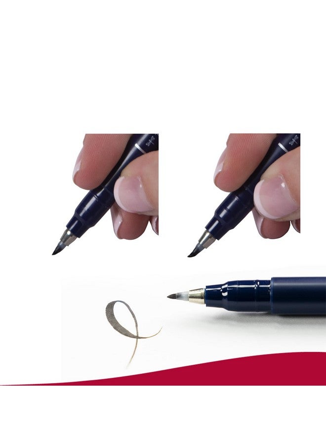 تومباو قلم حبر جاف Tombow WS-BHS-2P Fudenosuke ذو طرف صلب وناعم - أسود - Image 3
