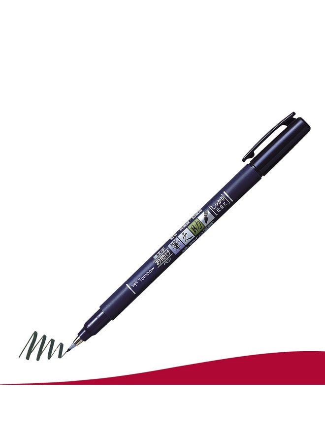 تومباو قلم حبر جاف Tombow WS-BHS-2P Fudenosuke ذو طرف صلب وناعم - أسود - Image 2
