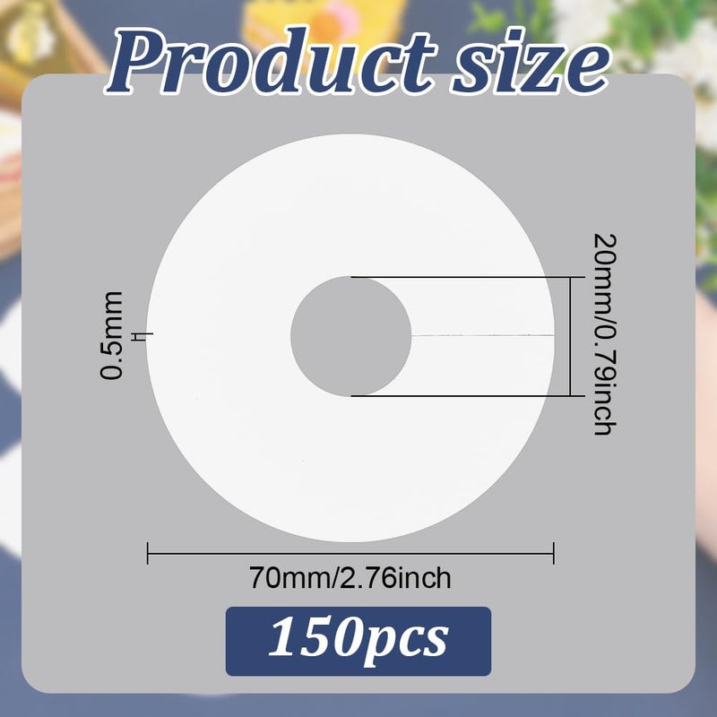 FINGERINSPIRE 150 Pcs Drink Name Tags for Wine Glasses Paper Wine Glass Markers Blank Glass Markers Tags 70mm in diameter Round White Cocktail Champagne Tags DIY Identification Markers for Party Guest - Image 2