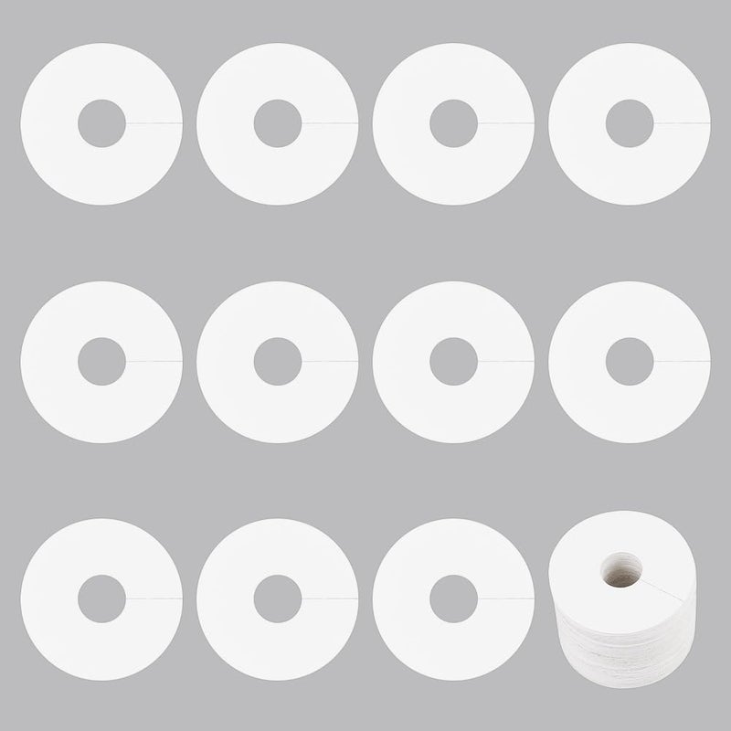 FINGERINSPIRE 150 Pcs Drink Name Tags for Wine Glasses Paper Wine Glass Markers Blank Glass Markers Tags 70mm in diameter Round White Cocktail Champagne Tags DIY Identification Markers for Party Guest - Image 1