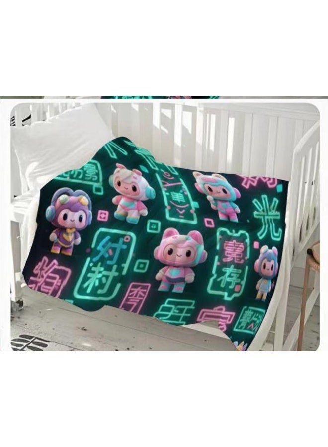 general Children's or student cartoon flannel thin blanket (warm and comfortable, suitable for sleep, games) 100cm*150cm - 141 - Image 1