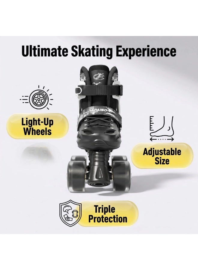 PAPAISON Children's Inline Skates with Light Up Wheels, Triple Protection System, Adjustable Sizes, Outdoor Roller Skates for Kids, Boys and Girls, Street Style - Image 2