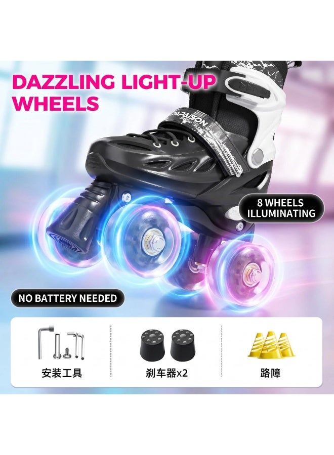 PAPAISON Children's Inline Skates with Light Up Wheels, Triple Protection System, Adjustable Sizes, Outdoor Roller Skates for Kids, Boys and Girls, Street Style - Image 3