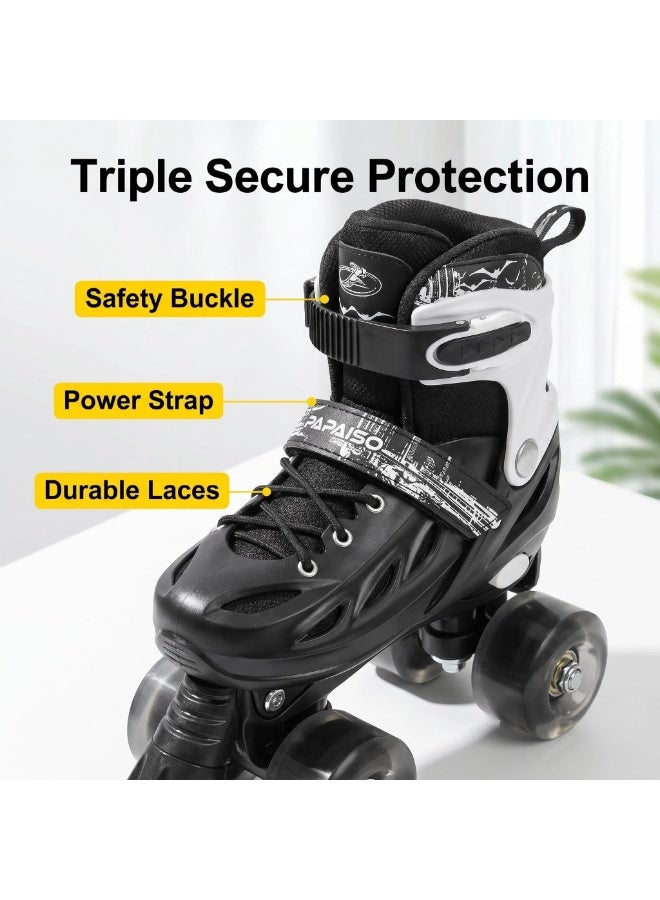 PAPAISON Children's Inline Skates with Light Up Wheels, Triple Protection System, Adjustable Sizes, Outdoor Roller Skates for Kids, Boys and Girls, Street Style - Image 4
