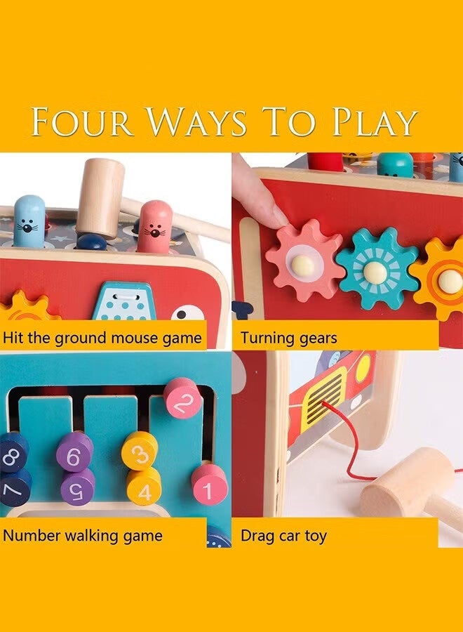 AGREON Wooden Hammering and Pounding Toys For Toddlers Educational Wooden Toy for Boys Girls Birthday Gift, Whack a Mole Game for Toddlers, Xylophone Gopher, Mouse and Hamster, Gift for Kids Aged 3+ - Image 2