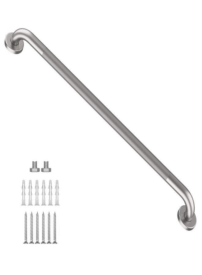Zepolu Brushed Nickel Shower Grab Bar w/Anti-Slip Knurled Grip 36 Inch, Zepolu Stainless Steel Bathroom Grab Bars, Safety Bar Balanced Handrail, Handicap Injury Elderly Senior Assist Support Shower Handle - Image 1