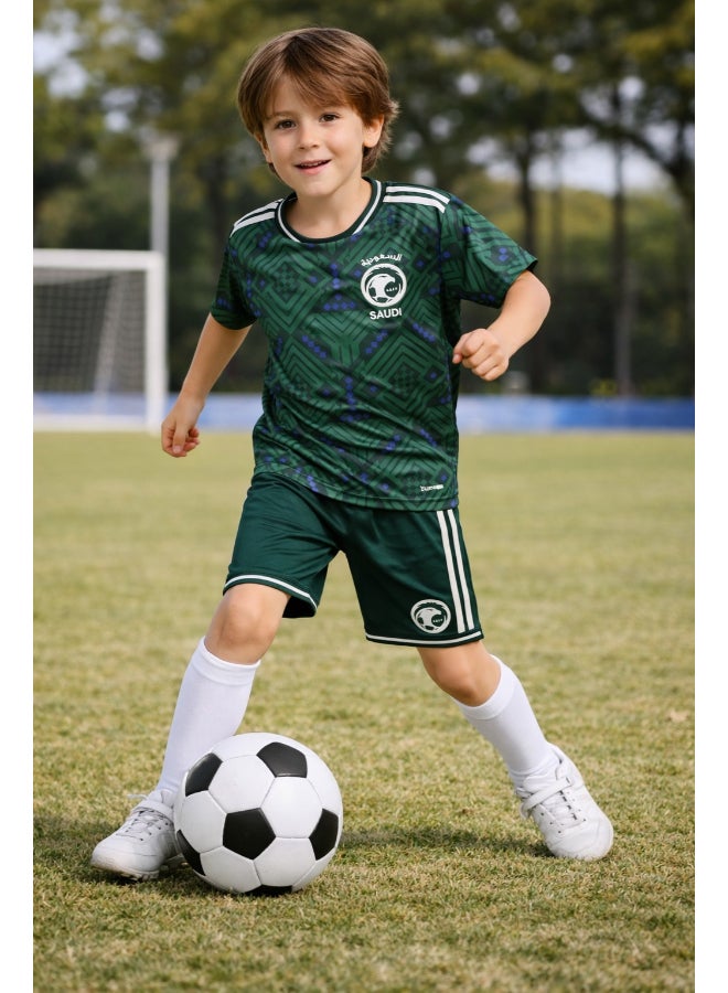 Toyland Kids Saudi Arabia Football Jersey & Shorts Set –Sportswear Kit for Boys - Image 3